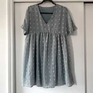 Amazon Seller Baby Blue Polka Dot Baby Doll Dress Size M Unworn